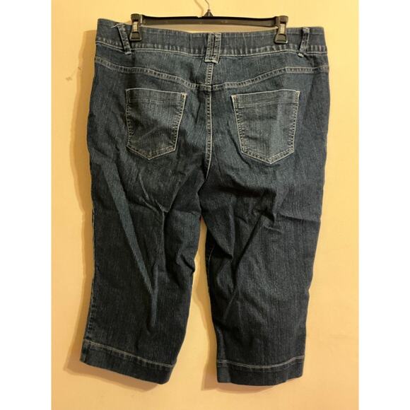 Lane Bryant Blue Jeans Women Sz 20 Short Wide Legged Dark Wash Stretch - Picture 5 of 10